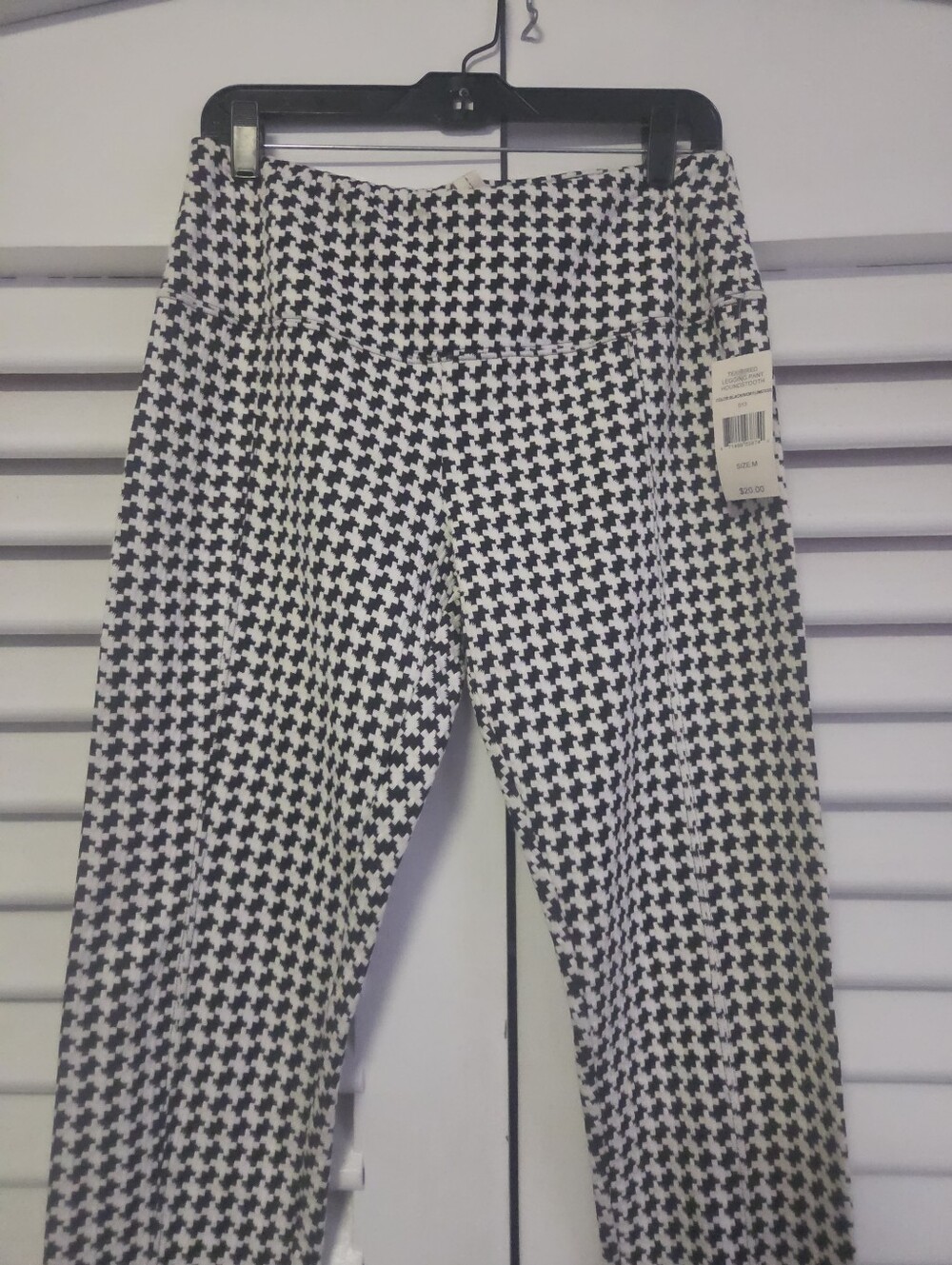 Black & White Houndstooth High-Waist Leggings